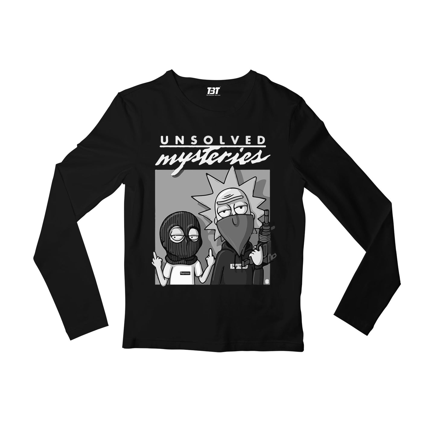 rick and morty unsolved mysteries full sleeves long sleeves buy online india the banyan tee tbt men women girls boys unisex black rick and morty online summer beth mr meeseeks jerry quote vector art clothing accessories merchandise