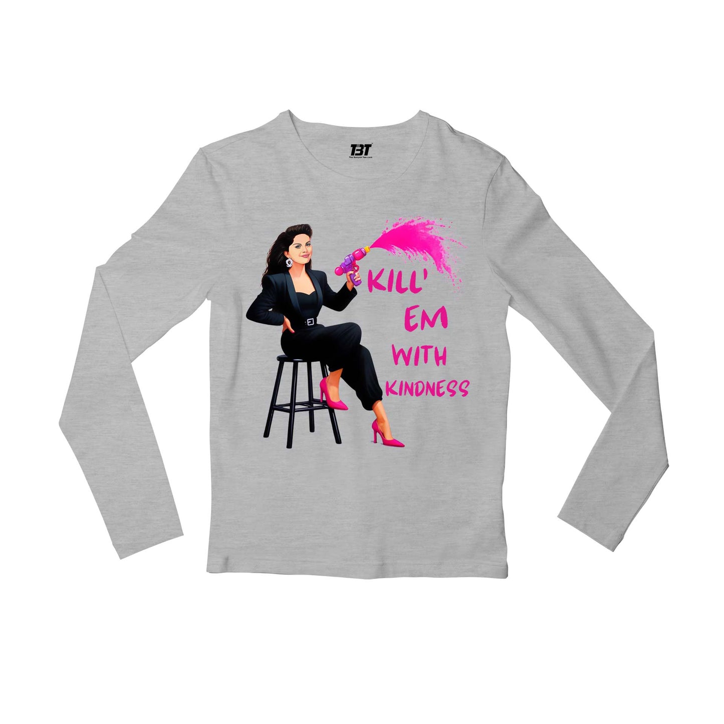 selena gomez kill em with kindness full sleeves long sleeves music band buy online india the banyan tee tbt men women girls boys unisex white