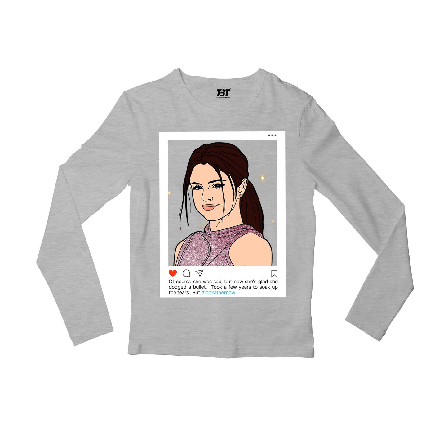 selena gomez look at her now full sleeves long sleeves music band buy online india the banyan tee tbt men women girls boys unisex white