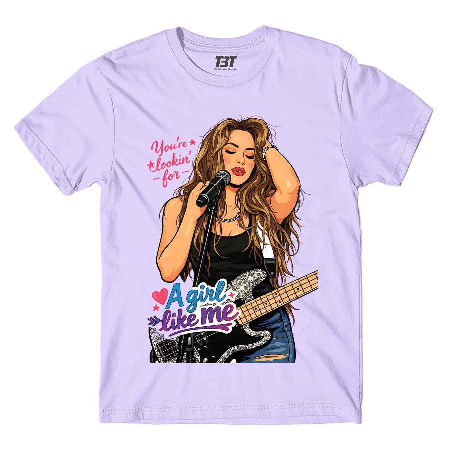 shakira girl like me t-shirt music band buy online india the banyan tee tbt men women girls boys unisex lavender