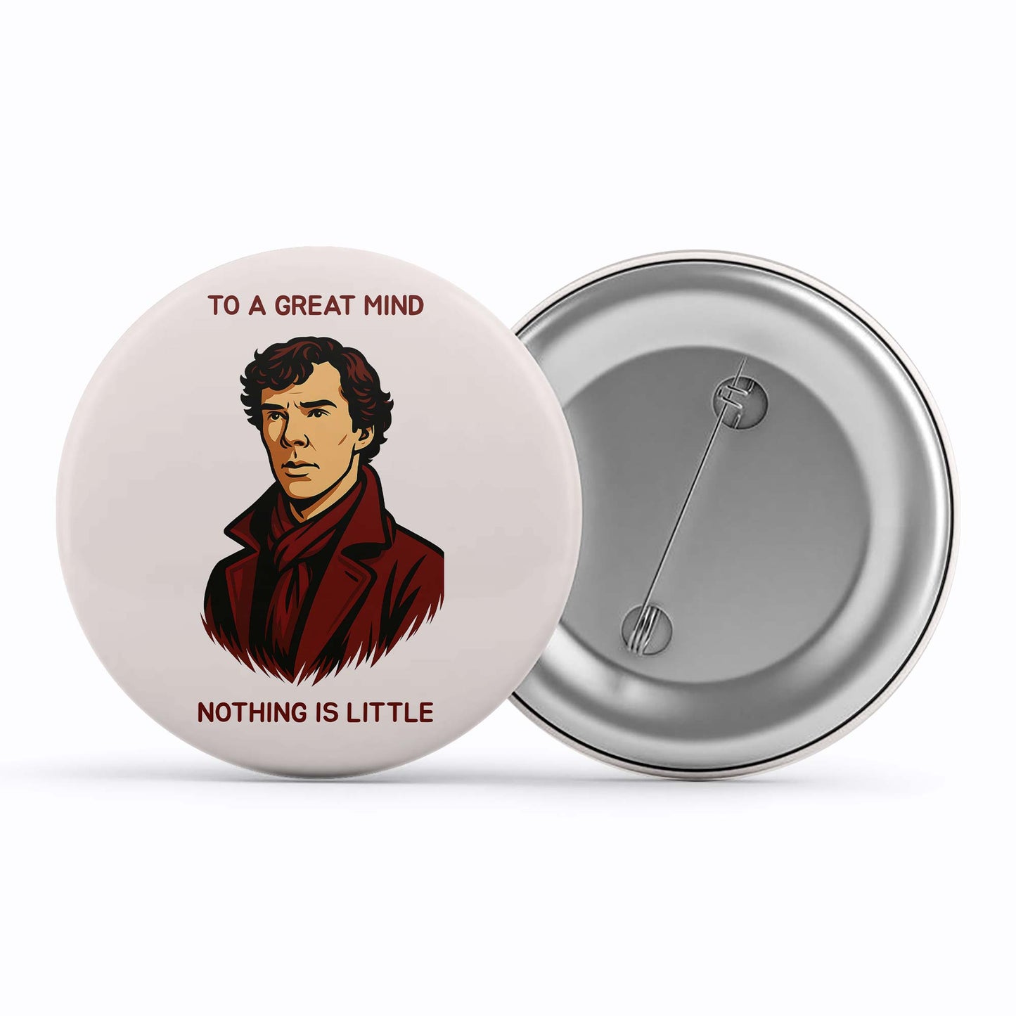 Sherlock Badge - To A Great Mind Metal Pin Button The Banyan Tee TBT