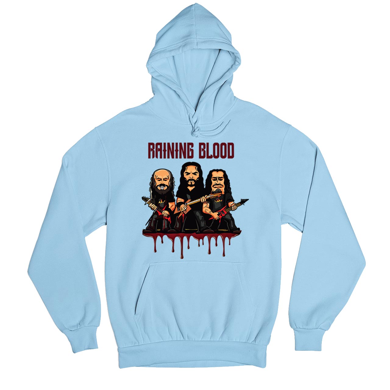 slayer raining blood hoodie hooded sweatshirt winterwear music band buy online india the banyan tee tbt men women girls boys unisex baby blue