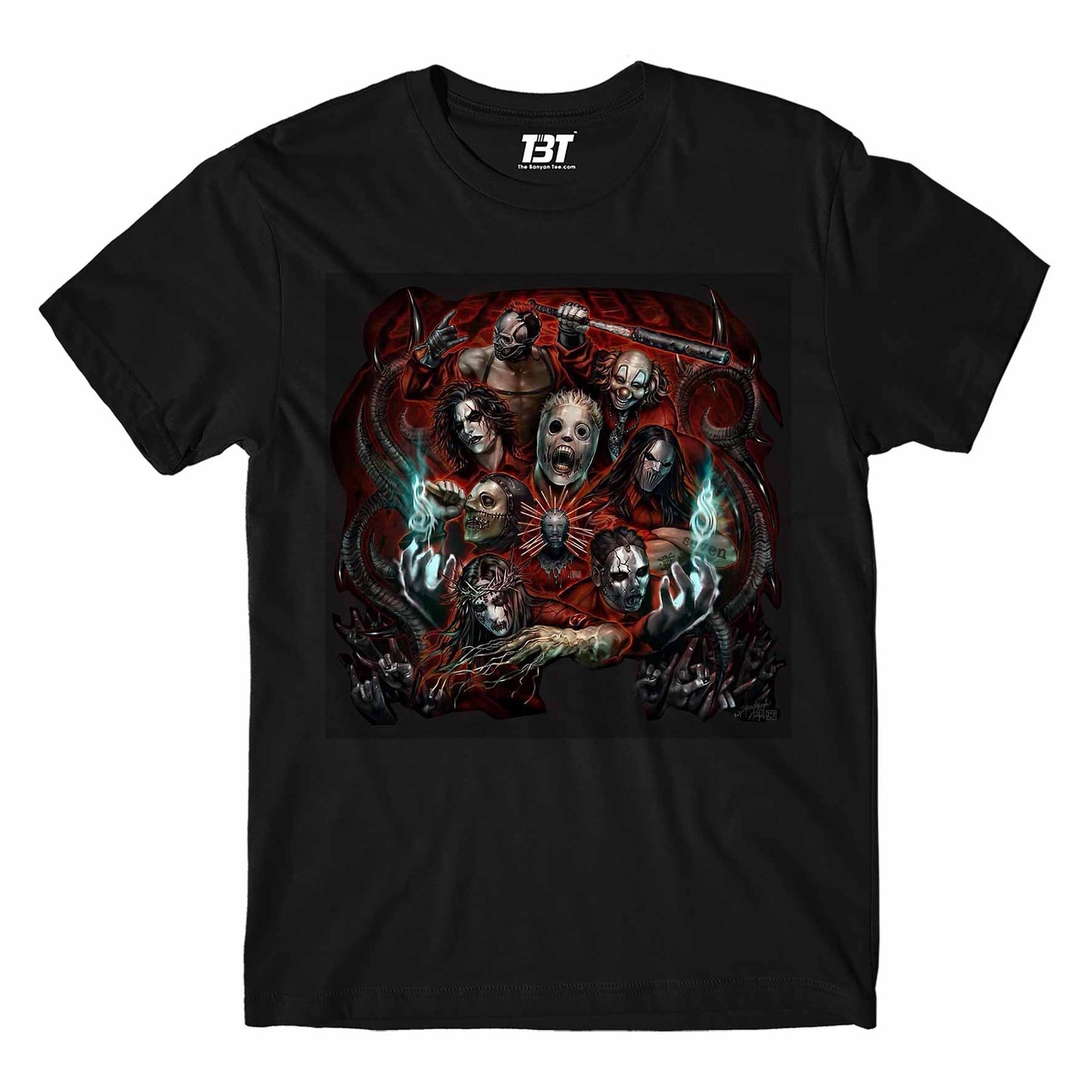 slipknot fan art t-shirt music band buy online india the banyan tee tbt men women girls boys unisex black