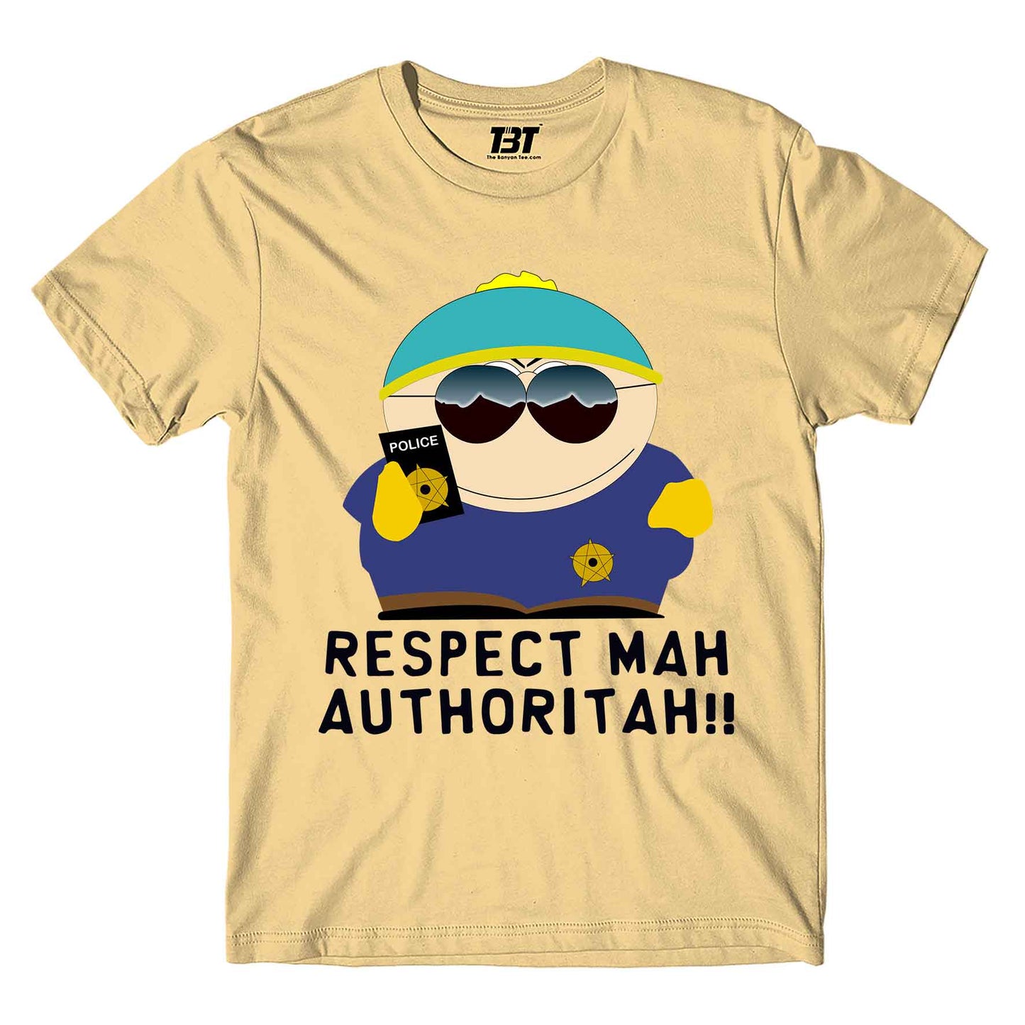 south park respect mah authoritah t-shirt tv & movies buy online india the banyan tee tbt men women girls boys unisex beige south park kenny cartman stan kyle cartoon character illustration