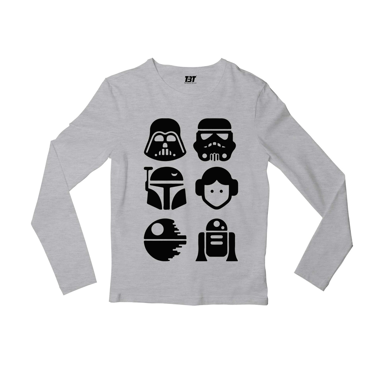 star wars star cast full sleeves long sleeves tv & movies buy online india the banyan tee tbt men women girls boys unisex gray