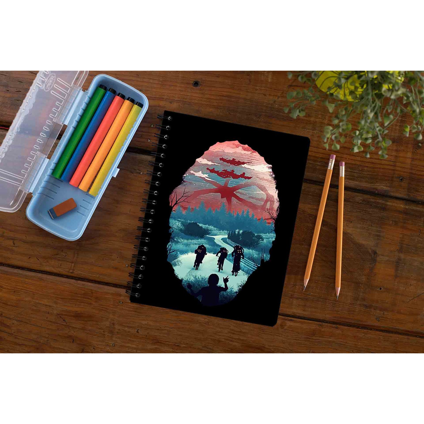 stranger things shadow monster notebook notepad diary buy online india the banyan tee tbt unruled stranger things eleven demogorgon shadow monster dustin quote vector art clothing accessories merchandise