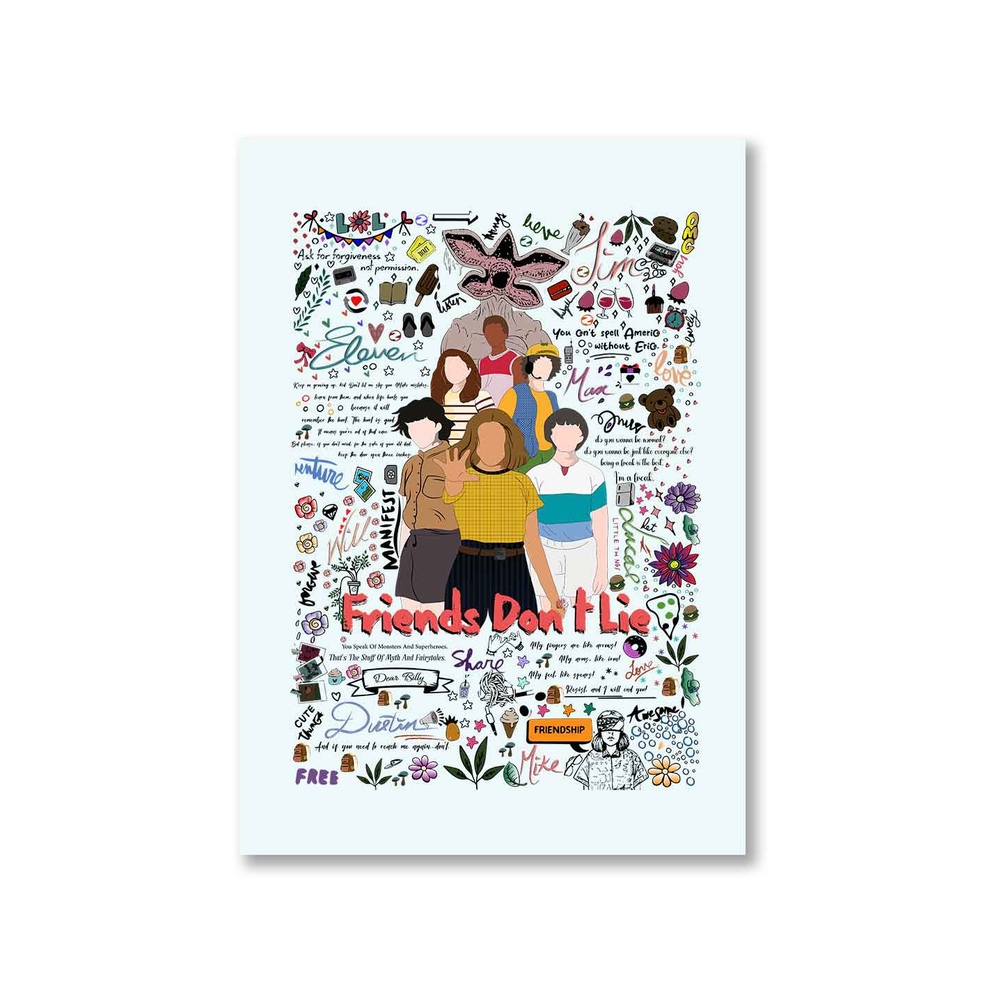 stranger things the upside doodle poster wall art buy online india the banyan tee tbt a4