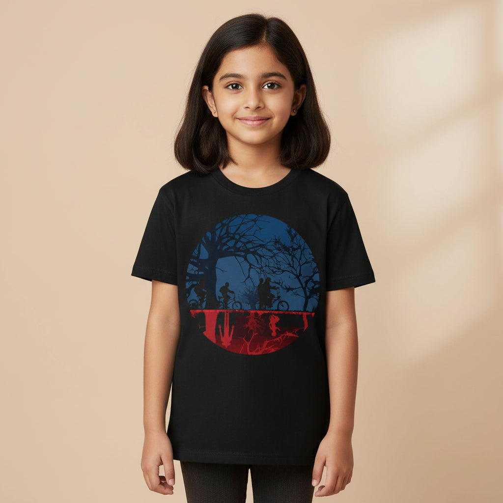 stranger things the upside down t-shirt tv & movies buy online india the banyan tee tbt men women girls boys unisex black stranger things eleven demogorgon shadow monster dustin quote vector art clothing accessories merchandise