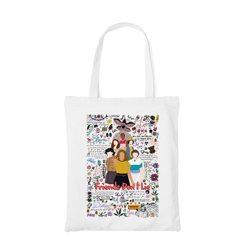 stranger things the upside doodle tote bag cotton printed tv & movies buy online india the banyan tee tbt men women girls boys unisex