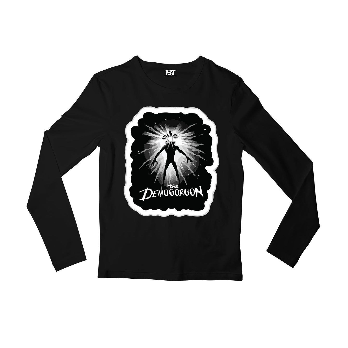 stranger things the demogorgon full sleeves long sleeves tv & movies buy online india the banyan tee tbt men women girls boys unisex black stranger things eleven demogorgon shadow monster dustin quote vector art clothing accessories merchandise