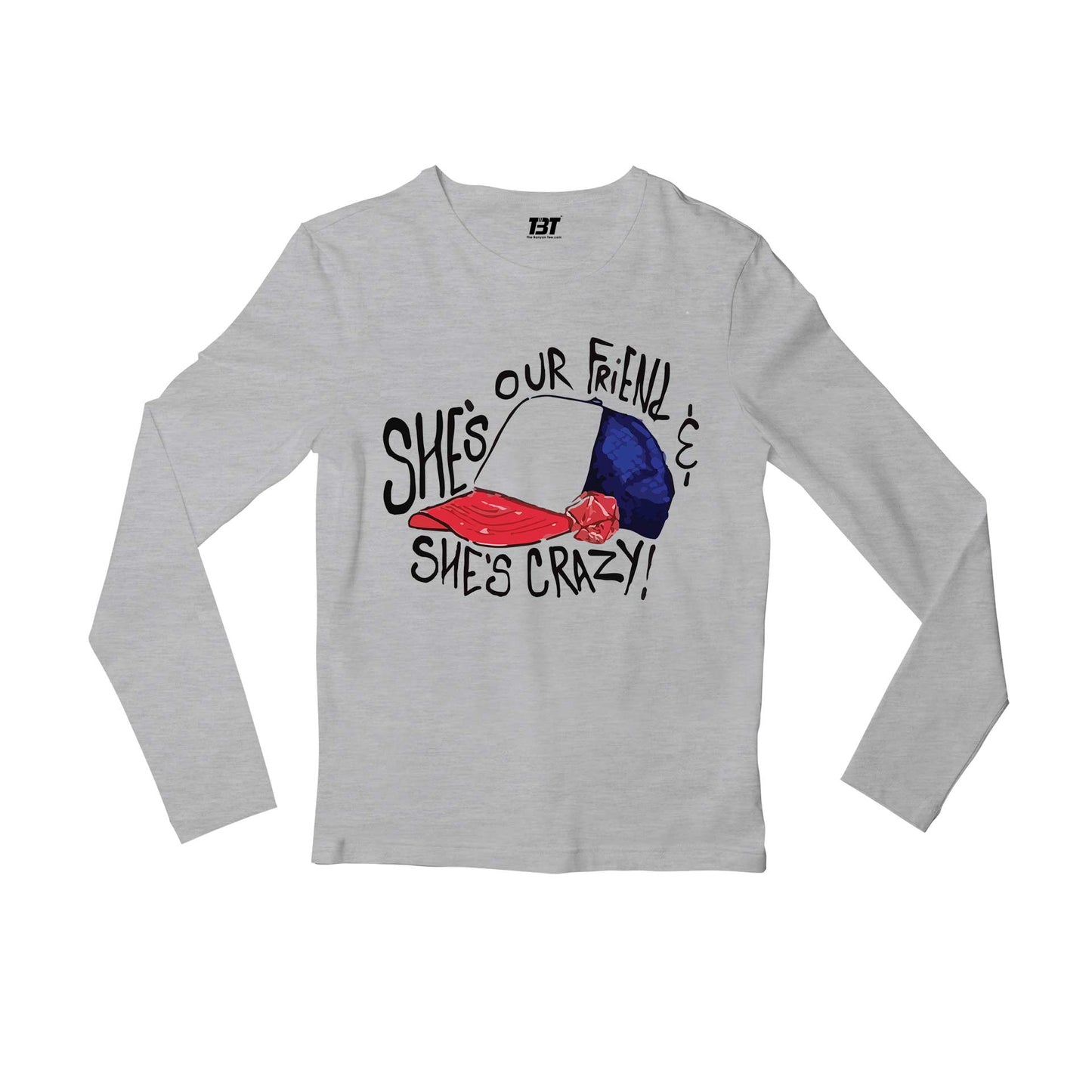 stranger things she'z crazy full sleeves long sleeves tv & movies buy online india the banyan tee tbt men women girls boys unisex gray stranger things eleven demogorgon shadow monster dustin quote vector art clothing accessories merchandise