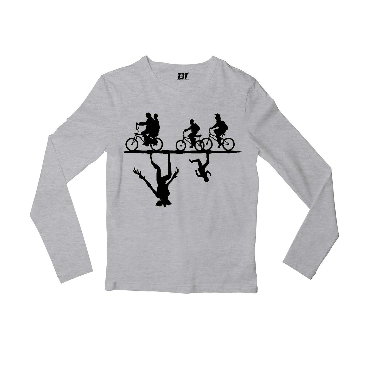 stranger things the upside down full sleeves long sleeves tv & movies buy online india the banyan tee tbt men women girls boys unisex gray stranger things eleven demogorgon shadow monster dustin quote vector art clothing accessories merchandise