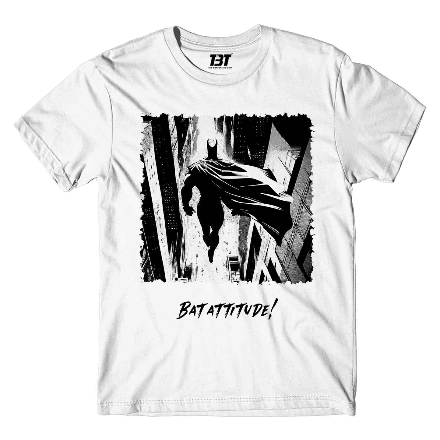 superheroes bat attitude t-shirt tv & movies buy online india the banyan tee tbt men women girls boys unisex white