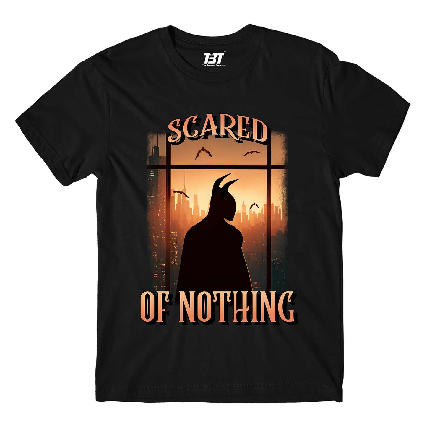 superheroes scared of nothing t-shirt tv & movies buy online india the banyan tee tbt men women girls boys unisex black