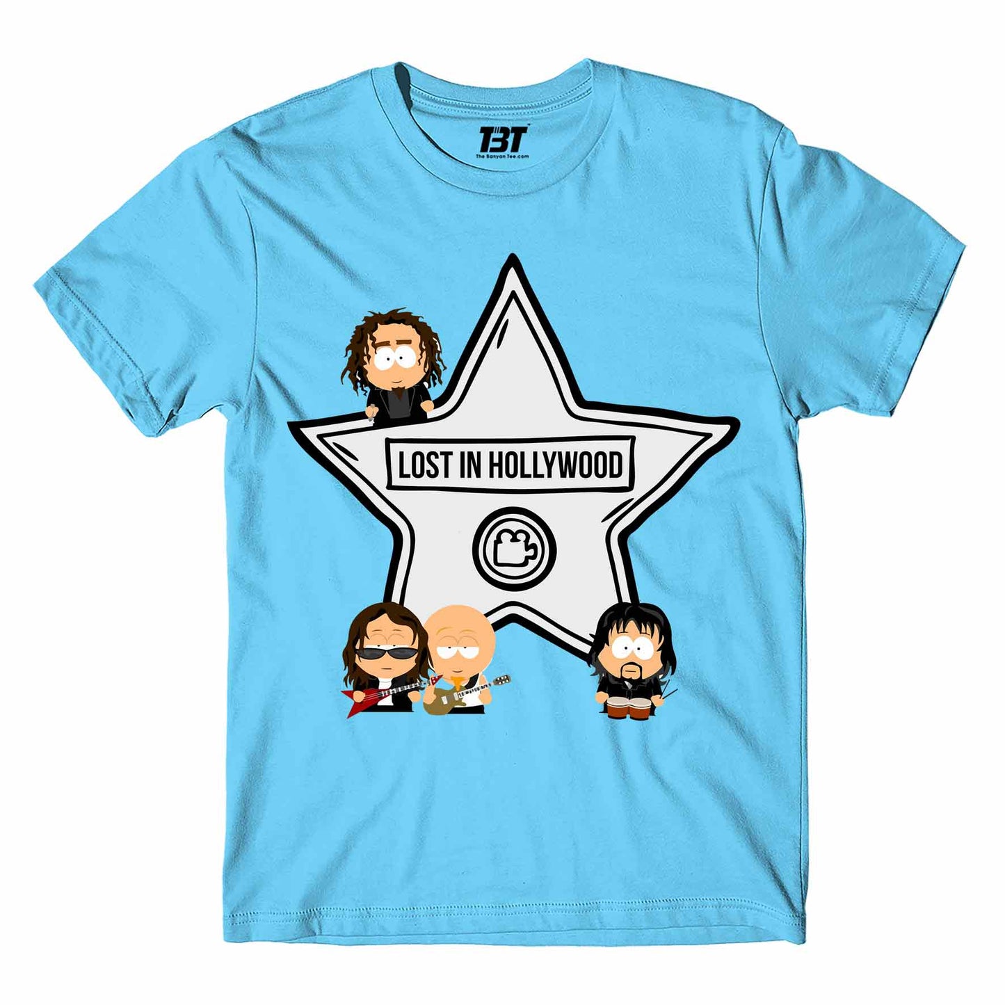 system of a down lost in hollywood t-shirt music band buy online india the banyan tee tbt men women girls boys unisex sky blue