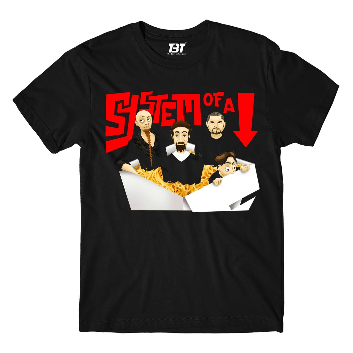 system of a down chopsuey cartoon t-shirt music band buy online india the banyan tee tbt men women girls boys unisex black