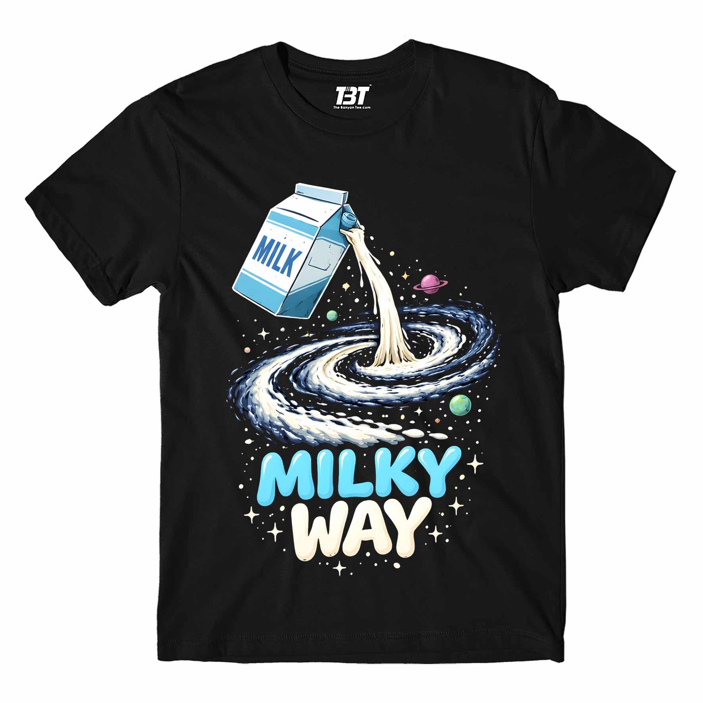 printed graphic milky way t-shirt printed graphic stylish buy online india the banyan tee tbt men women girls boys unisex black