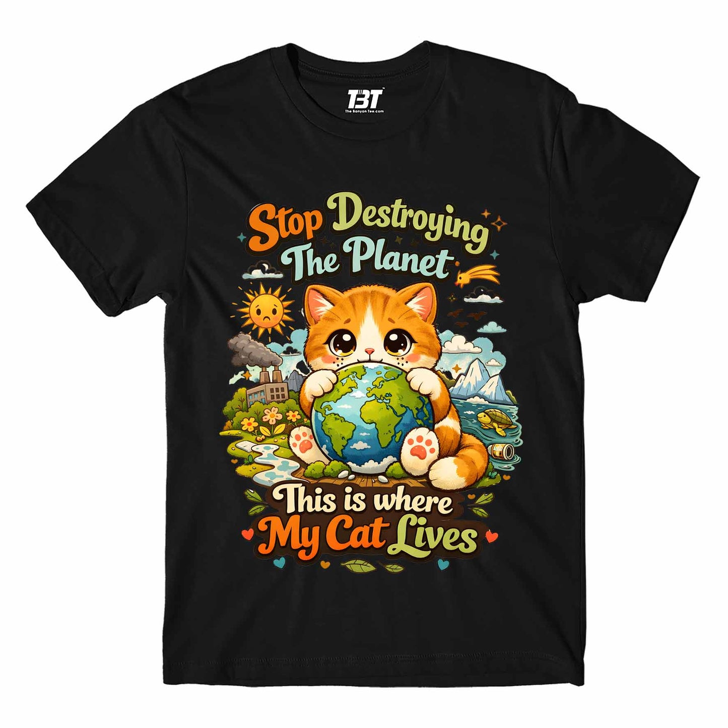 printed graphic where my cat lives t-shirt printed graphic stylish buy online india the banyan tee tbt men women girls boys unisex black