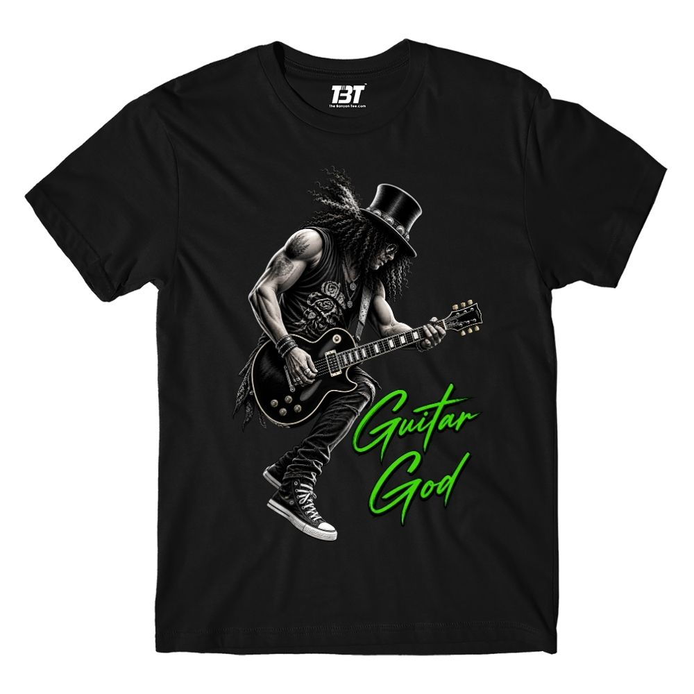 guns n' roses guitar god t-shirt music band buy online india the banyan tee tbt men women girls boys unisex black