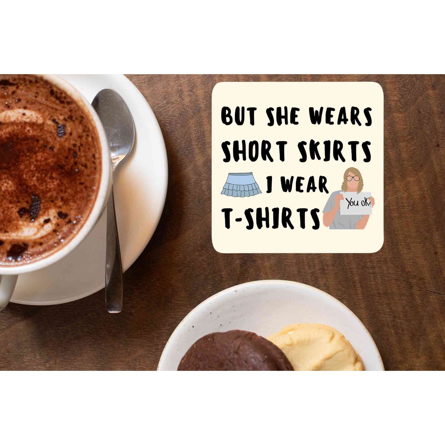 taylor swift i wear t-shirts coasters wooden table cups indian music band buy online india the banyan tee tbt men women girls boys unisex