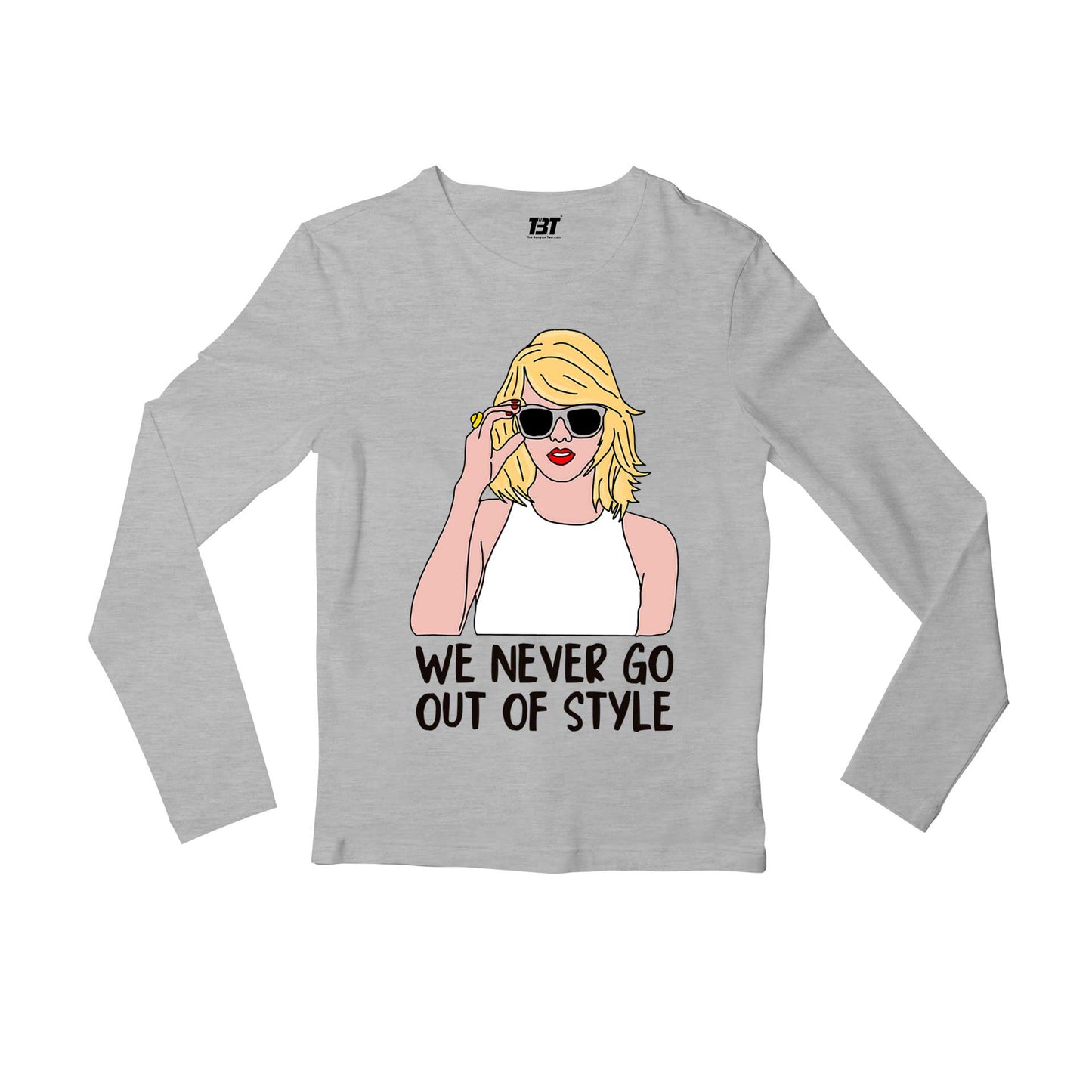 taylor swift style full sleeves long sleeves music band buy online india the banyan tee tbt men women girls boys unisex gray