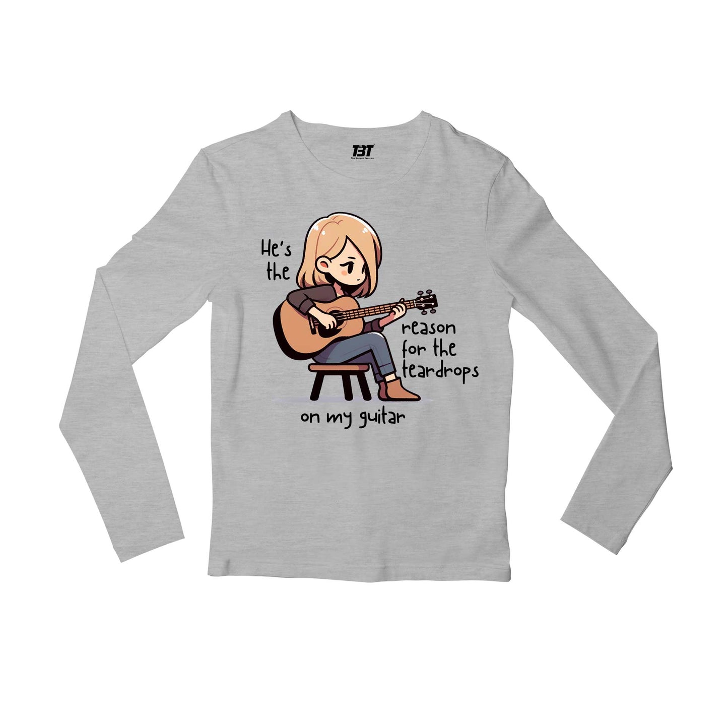taylor swift tear drops on my guitar full sleeves long sleeves music band buy online india the banyan tee tbt men women girls boys unisex white