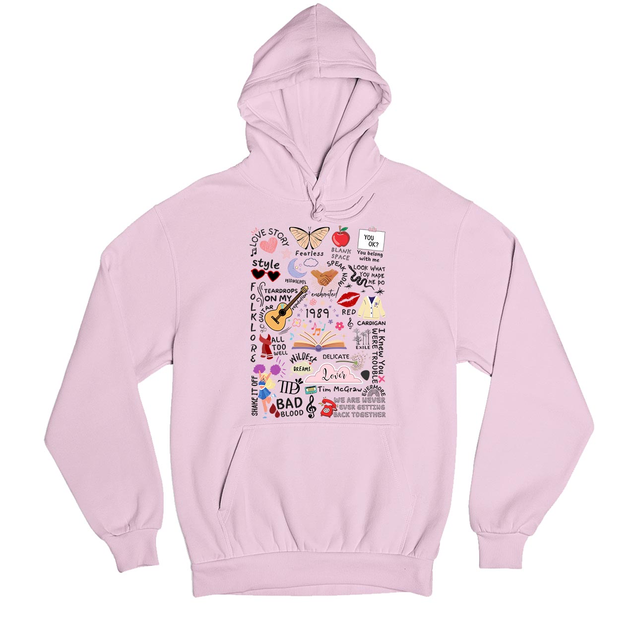 taylor swift tay's doodle hoodie hooded sweatshirt winterwear music band buy online india the banyan tee tbt men women girls boys unisex baby pink