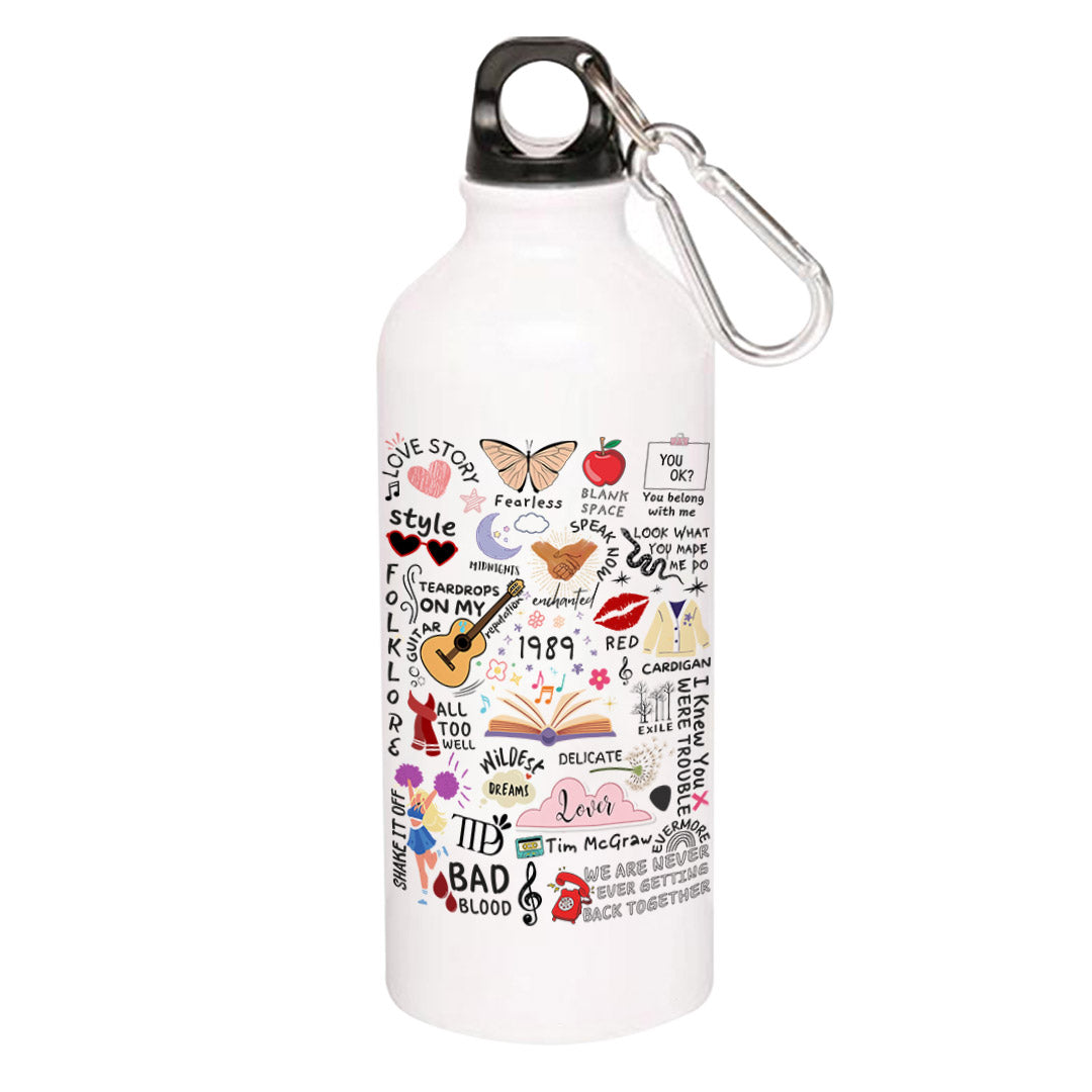 taylor swift tay's doodle sipper steel water bottle flask gym shaker music band buy online india the banyan tee tbt men women girls boys unisex