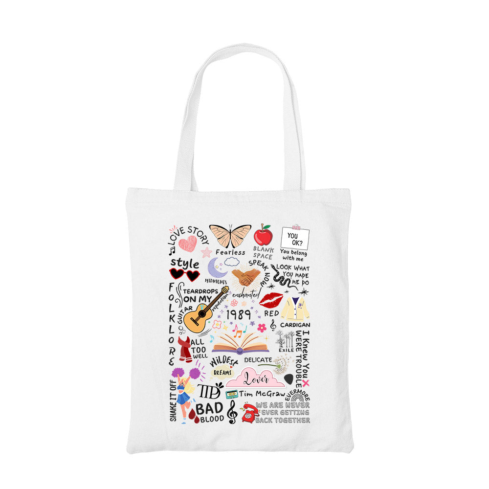 taylor swift tay's doodle tote bag cotton printed music band buy online india the banyan tee tbt men women girls boys unisex