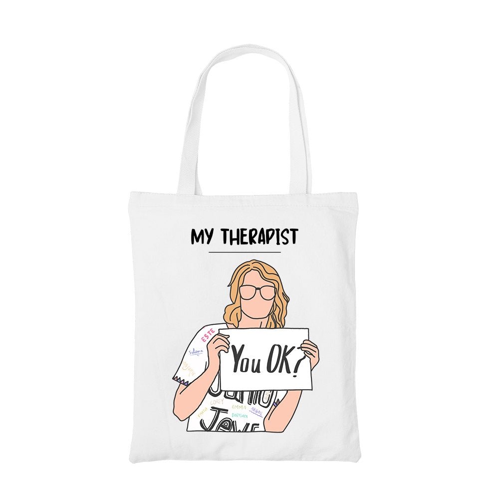 taylor swift my therapist tote bag cotton printed music band buy online india the banyan tee tbt men women girls boys unisex