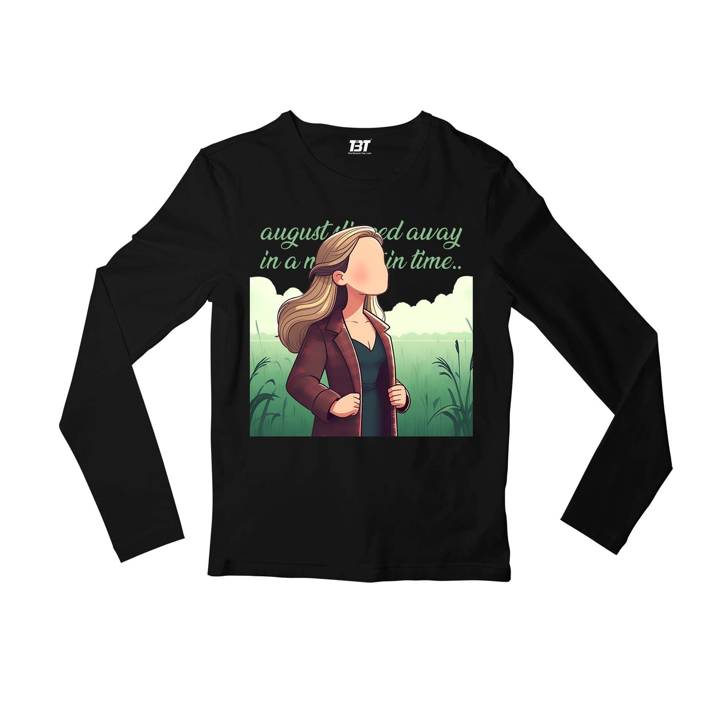 taylor swift august full sleeves long sleeves music band buy online india the banyan tee tbt men women girls boys unisex black