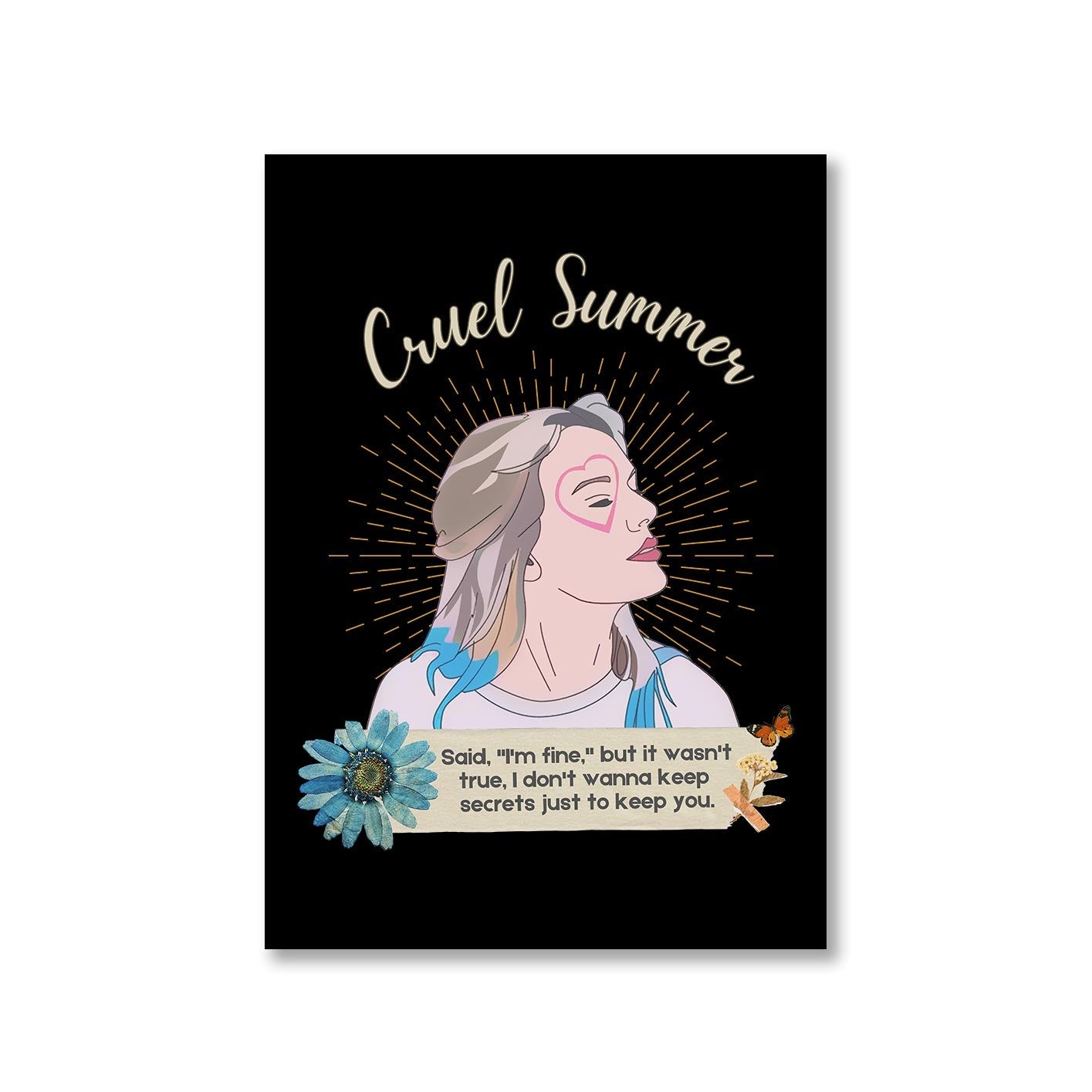 taylor swift cruel summer poster wall art buy online india the banyan tee tbt a4