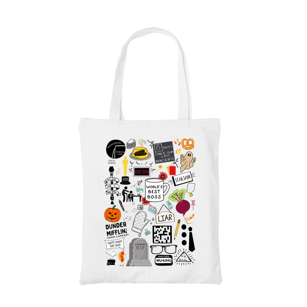 the office dunder doodles tote bag cotton printed tv & movies buy online india the banyan tee tbt men women girls boys unisex