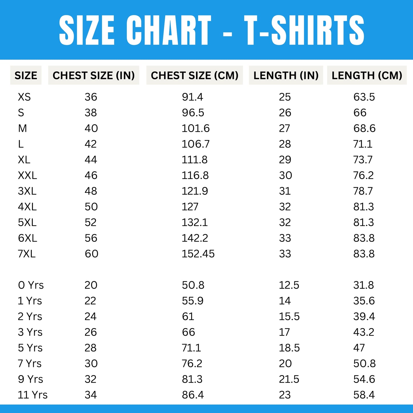t shirt size chart the banyan tee