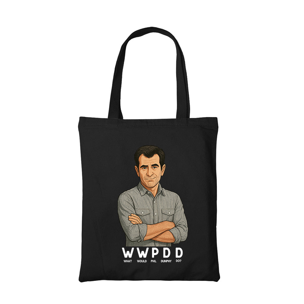 modern family what would phil do tote bag cotton printed tv & movies buy online india the banyan tee tbt men women girls boys unisex