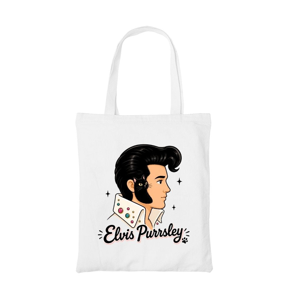 elvis presley purrsley tote bag cotton printed music band buy online india the banyan tee tbt men women girls boys unisex