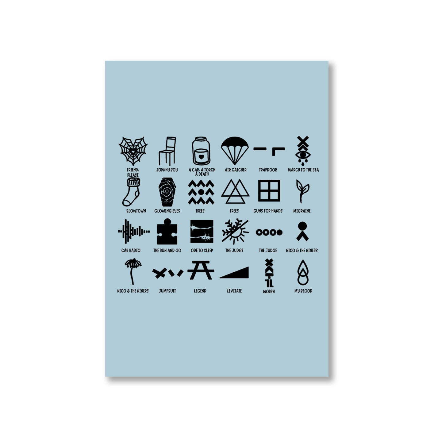 twenty one pilots 24 tattoos poster wall art buy online india the banyan tee tbt a4