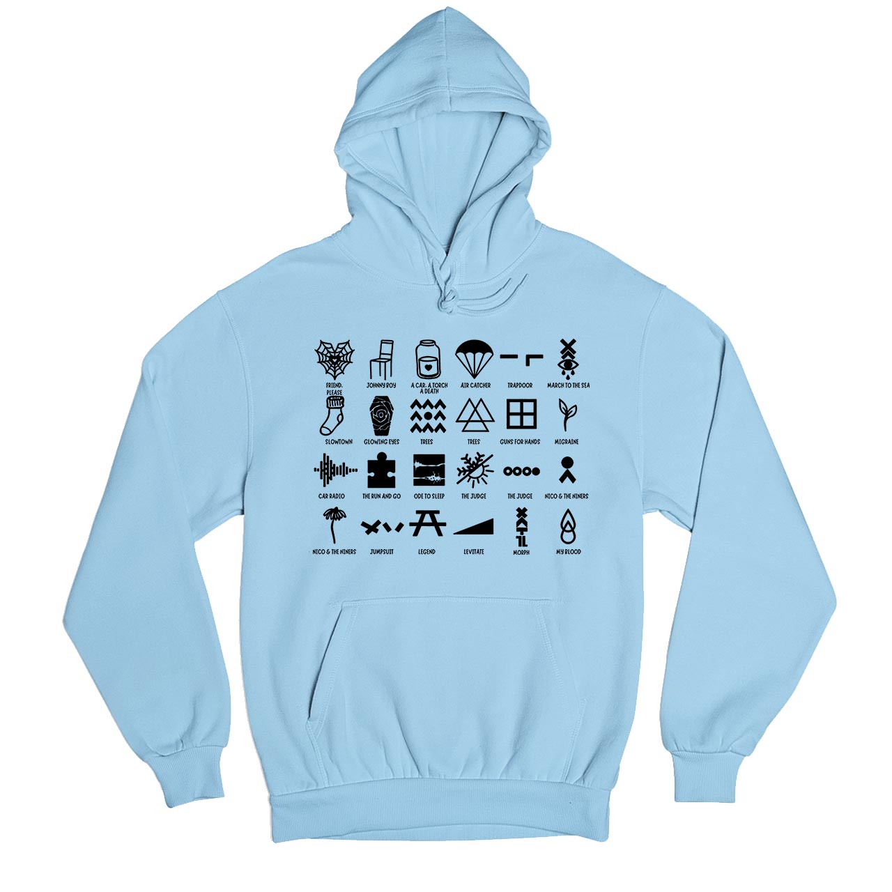 twenty one pilots 24 tattoos hoodie hooded sweatshirt winterwear music band buy online india the banyan tee tbt men women girls boys unisex baby blue