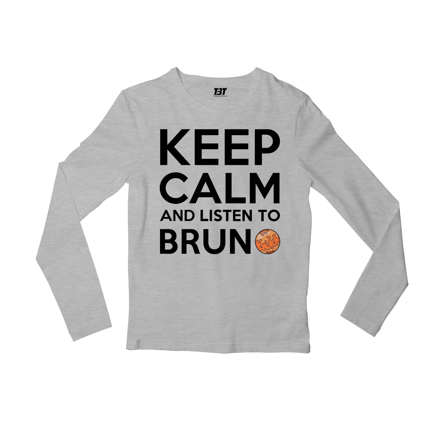 bruno mars keep calm full sleeves long sleeves music band buy online india the banyan tee tbt men women girls boys unisex gray