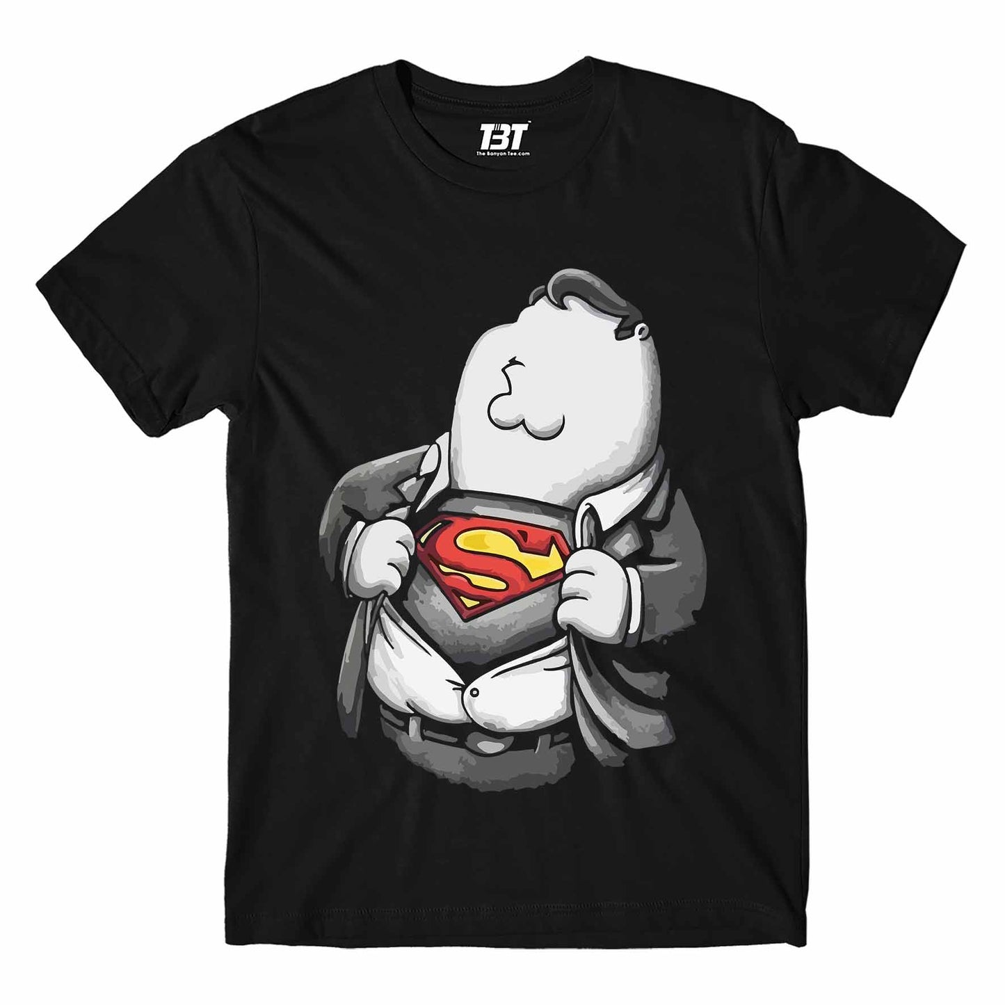 family guy super guy t-shirt tv & movies buy online india the banyan tee tbt men women girls boys unisex black - peter griffin