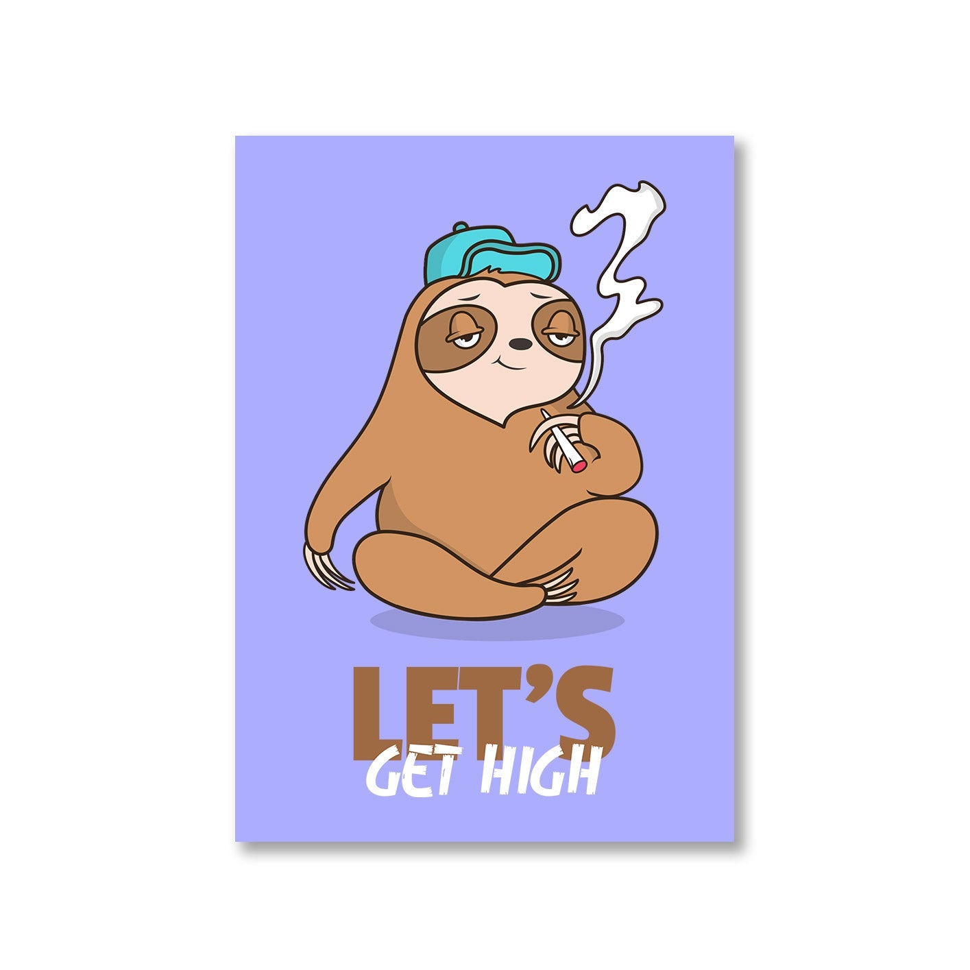 printed high sloth poster wall art buy online india the banyan tee tbt a4