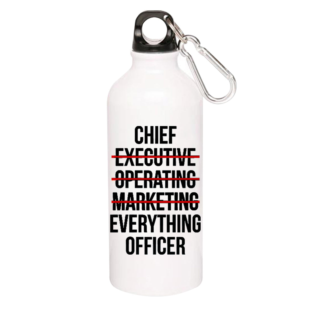 printed chief everything officer sipper steel water bottle flask gym shaker printed graphic stylish buy online india the banyan tee tbt men women girls boys unisex
