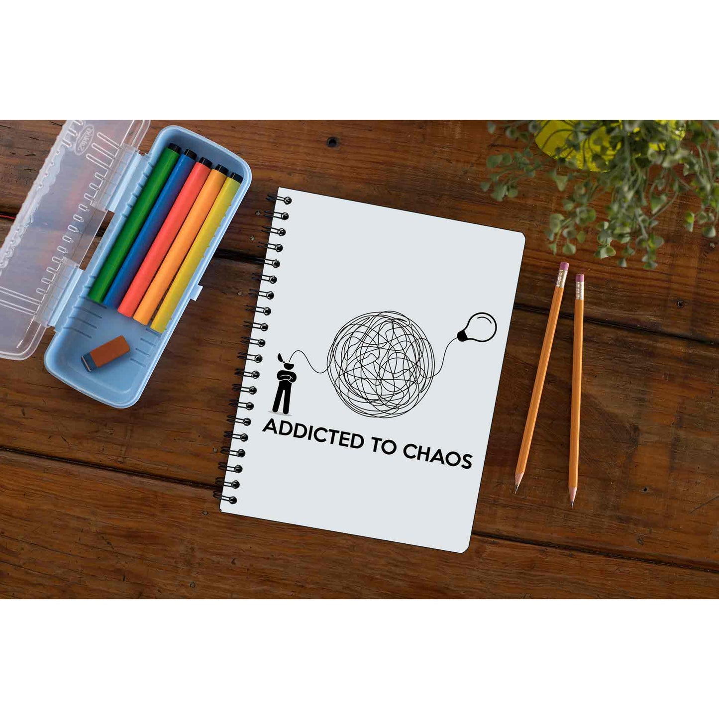 printed addicted to chaos notebook notepad diary buy online india the banyan tee tbt unruled