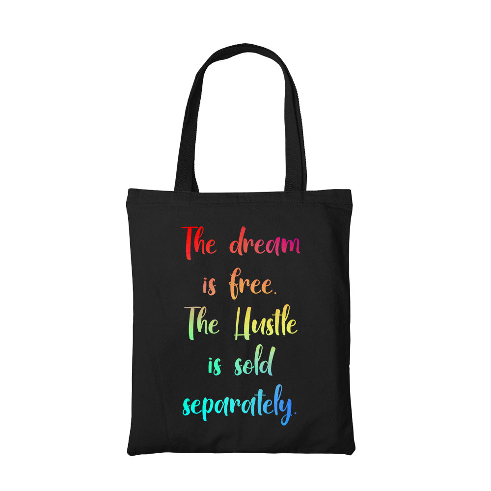 printed hustle is free tote bag cotton printed printed graphic stylish buy online india the banyan tee tbt men women girls boys unisex