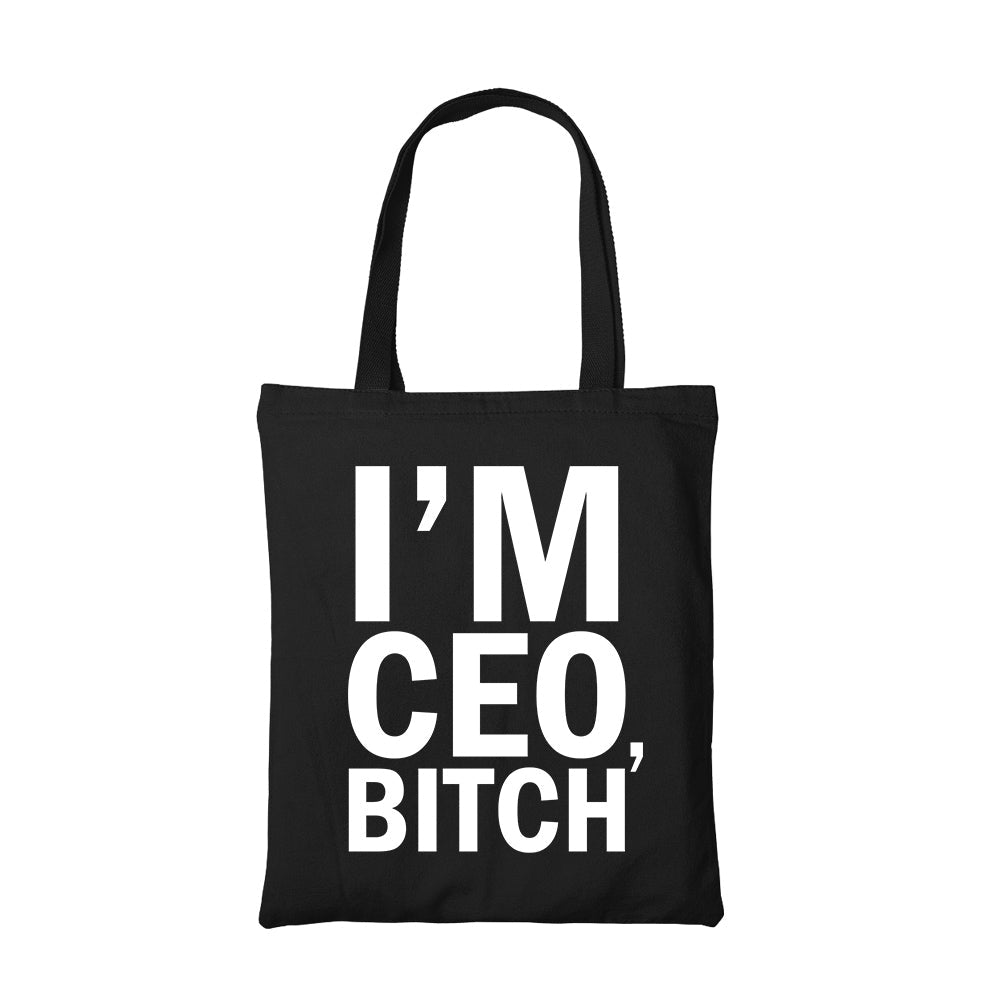 printed i'm ceo tote bag cotton printed printed graphic stylish buy online india the banyan tee tbt men women girls boys unisex