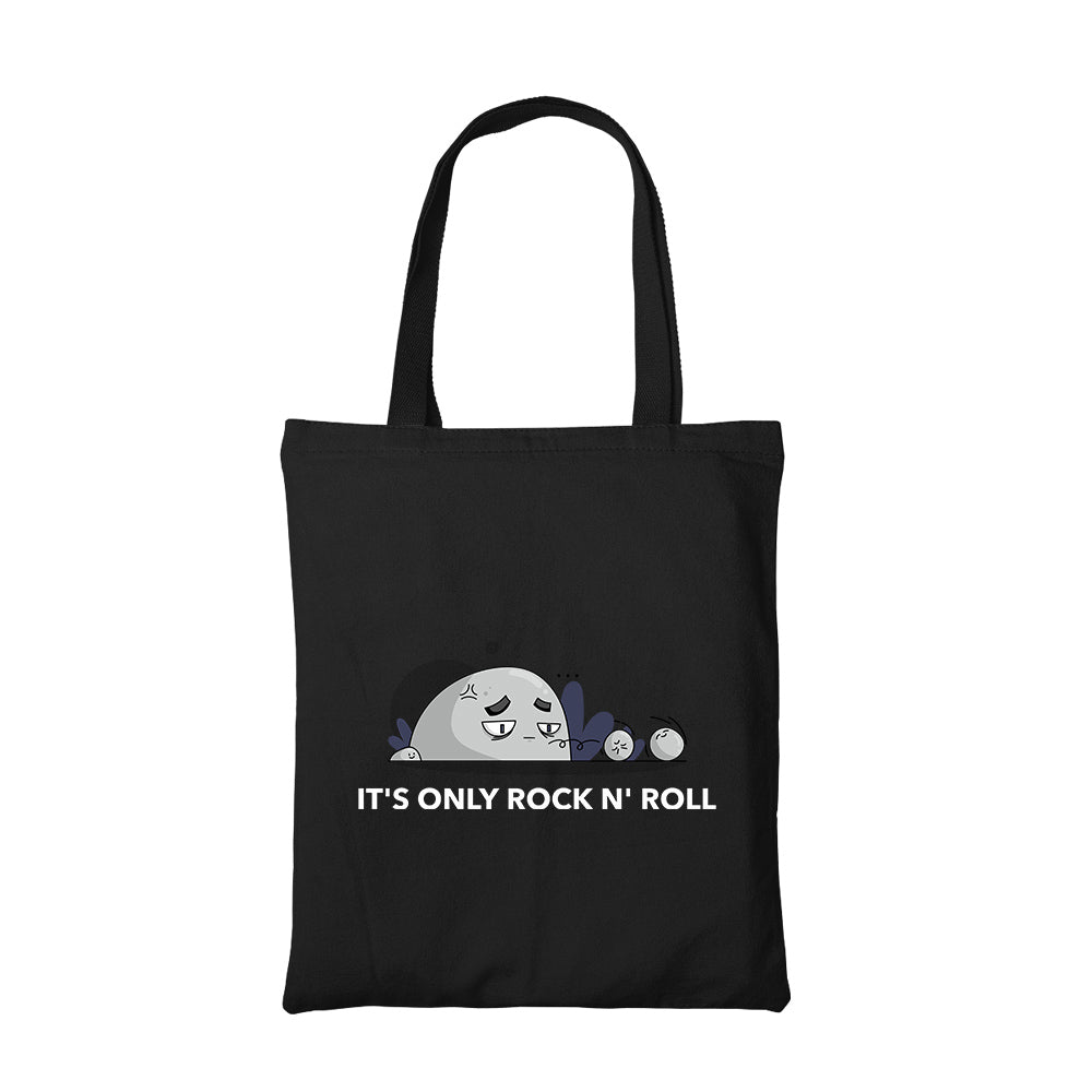 printed it's only rock n' roll tote bag cotton printed printed graphic stylish buy online india the banyan tee tbt men women girls boys unisex