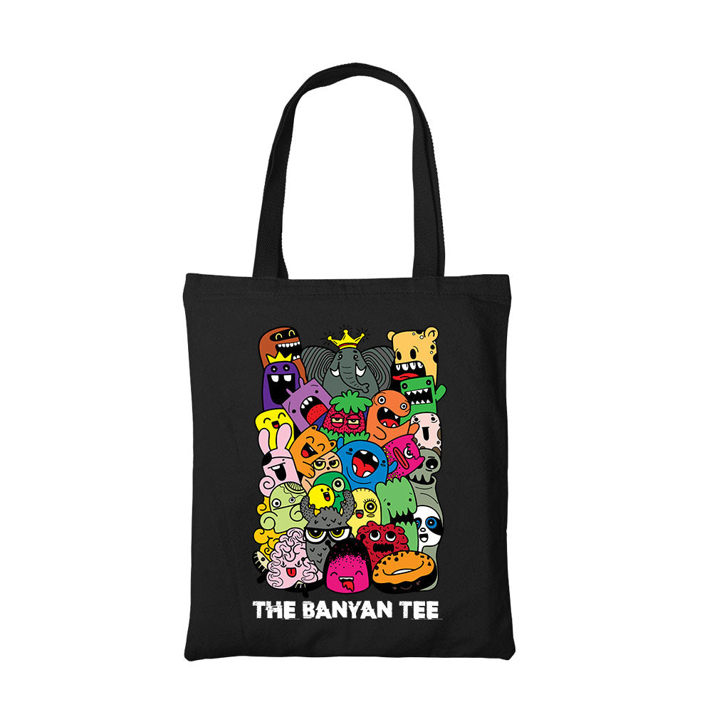 printed the banyan tee tote bag cotton printed printed graphic stylish buy online india the banyan tee tbt men women girls boys unisex
