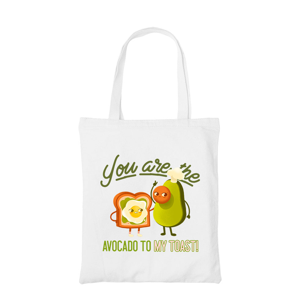 printed avocado to my toast tote bag cotton printed printed graphic stylish buy online india the banyan tee tbt men women girls boys unisex
