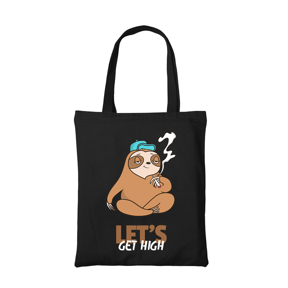 printed high sloth tote bag cotton printed printed graphic stylish buy online india the banyan tee tbt men women girls boys unisex