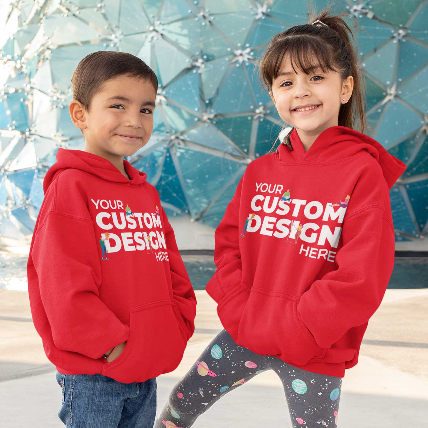 customized personalized gifts products hoodie hooded sweatshirt customizable custom kids boys girls red